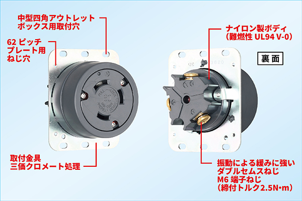 埋込コンセント 60A | アメリカン電機株式会社