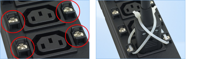 アメリカン電機 IEC C-13+C-19 コンセントバー12コ口 ロック機能付(C-13のみ) 接地形2P 20A 250V HA9120LVS 