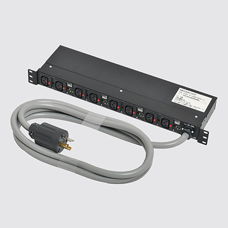 1Uコンセントバー 30A入力 IEC C13抜止×8ヶ口